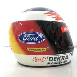 Шлем с автографами гонщиков Михаэля Шумахера и Вилли Вебера, белый мрамор